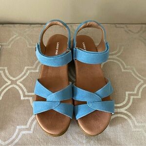 Lands’ End Women’s Leather Comfort Wedge Sandals